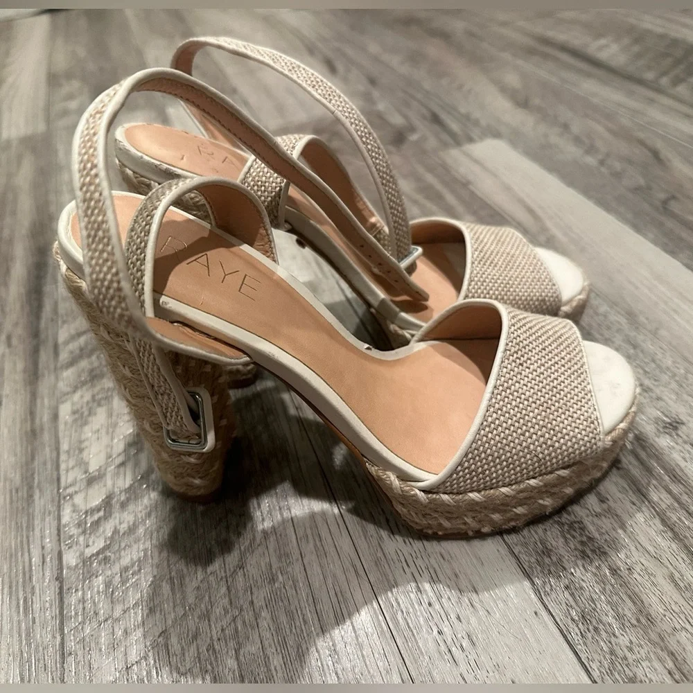 RAYE Natural Raffia Platform Wedge Sandals with Ankle Strap - Picture 3 of 6